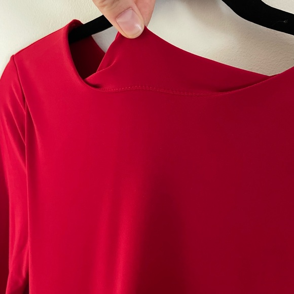 Lauren Ralph Lauren petite size small red dress with 3/4 sleeves - Picture 8 of 10